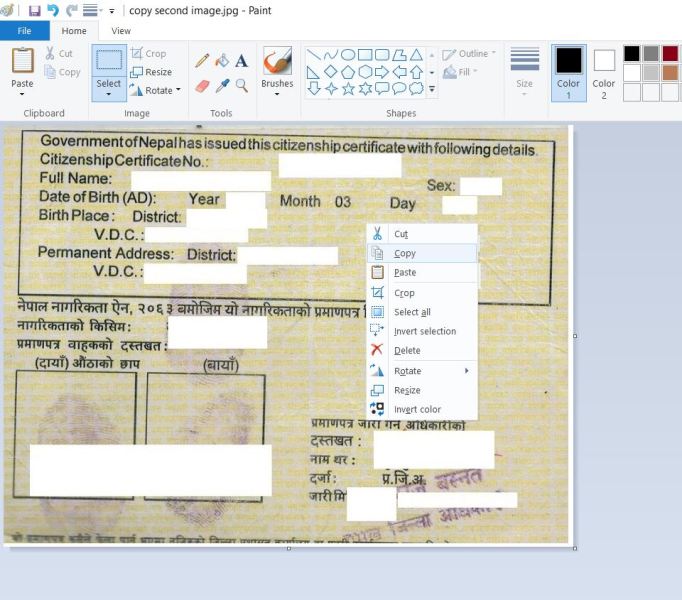 copy second image after select